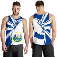 Men's El Salvador tank top, blue and white front and back graphic prints