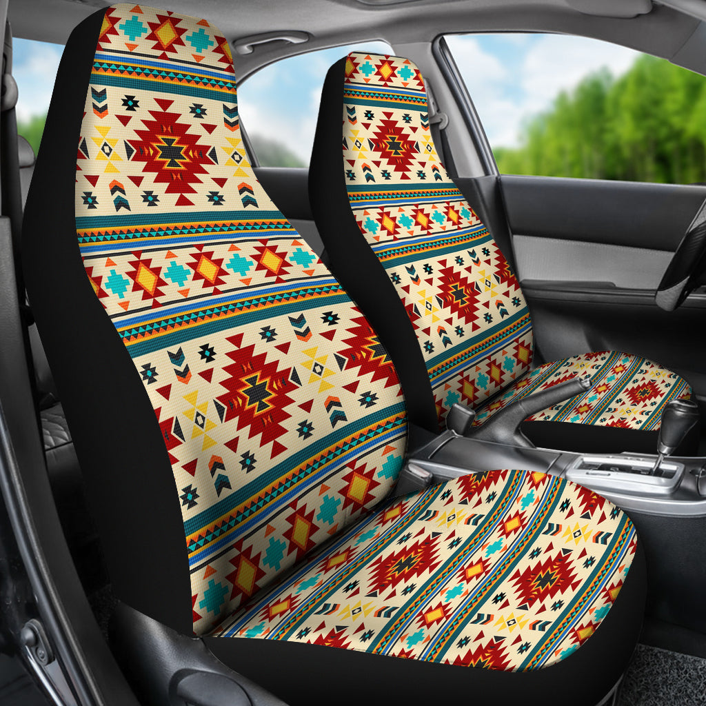 Southwest multicolor seat covers on front seats with matching cushion insert, LT10
