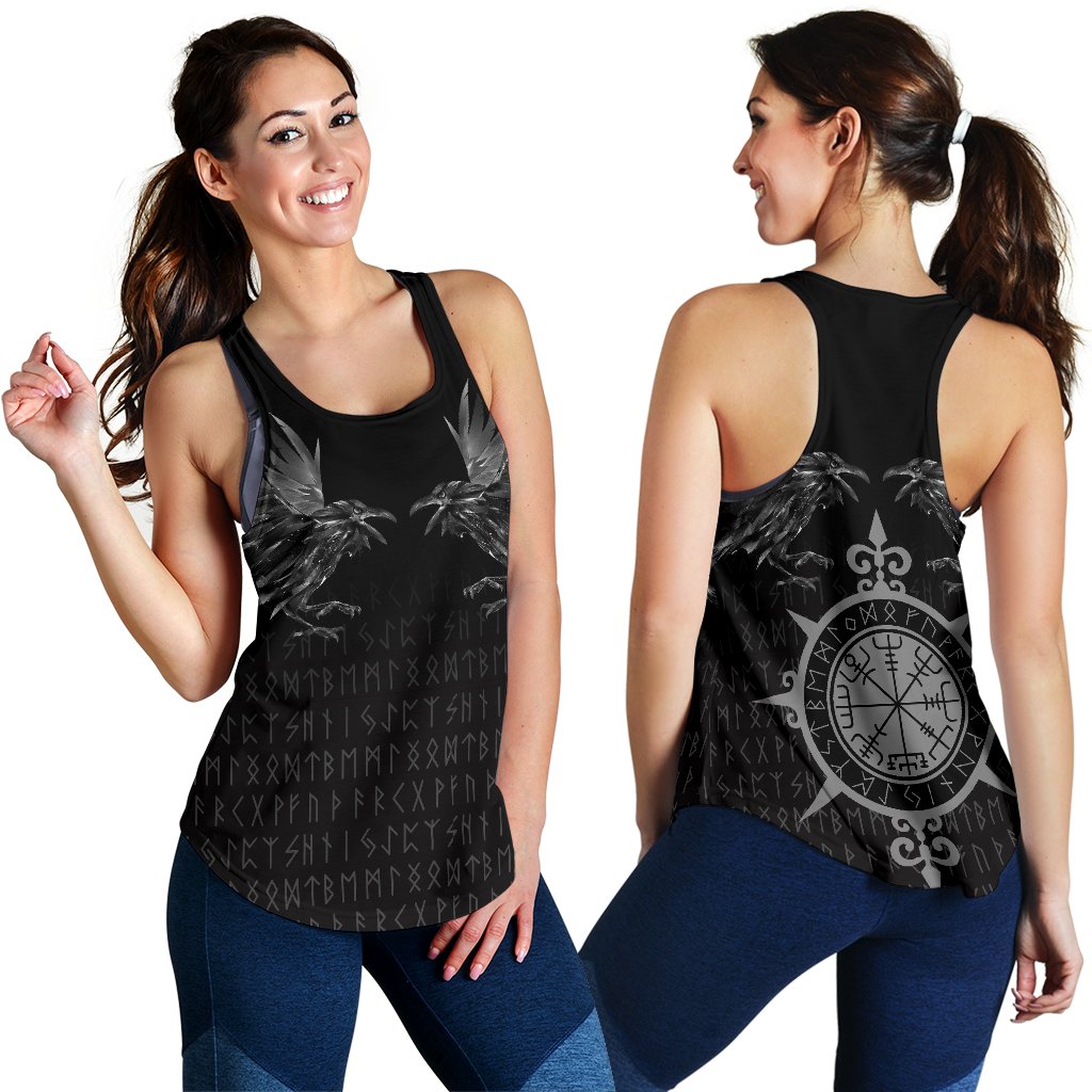 Viking Women's Racerback Tank - Odin Huginn and Muninn Rune RLT12 - Wonder Print Shop