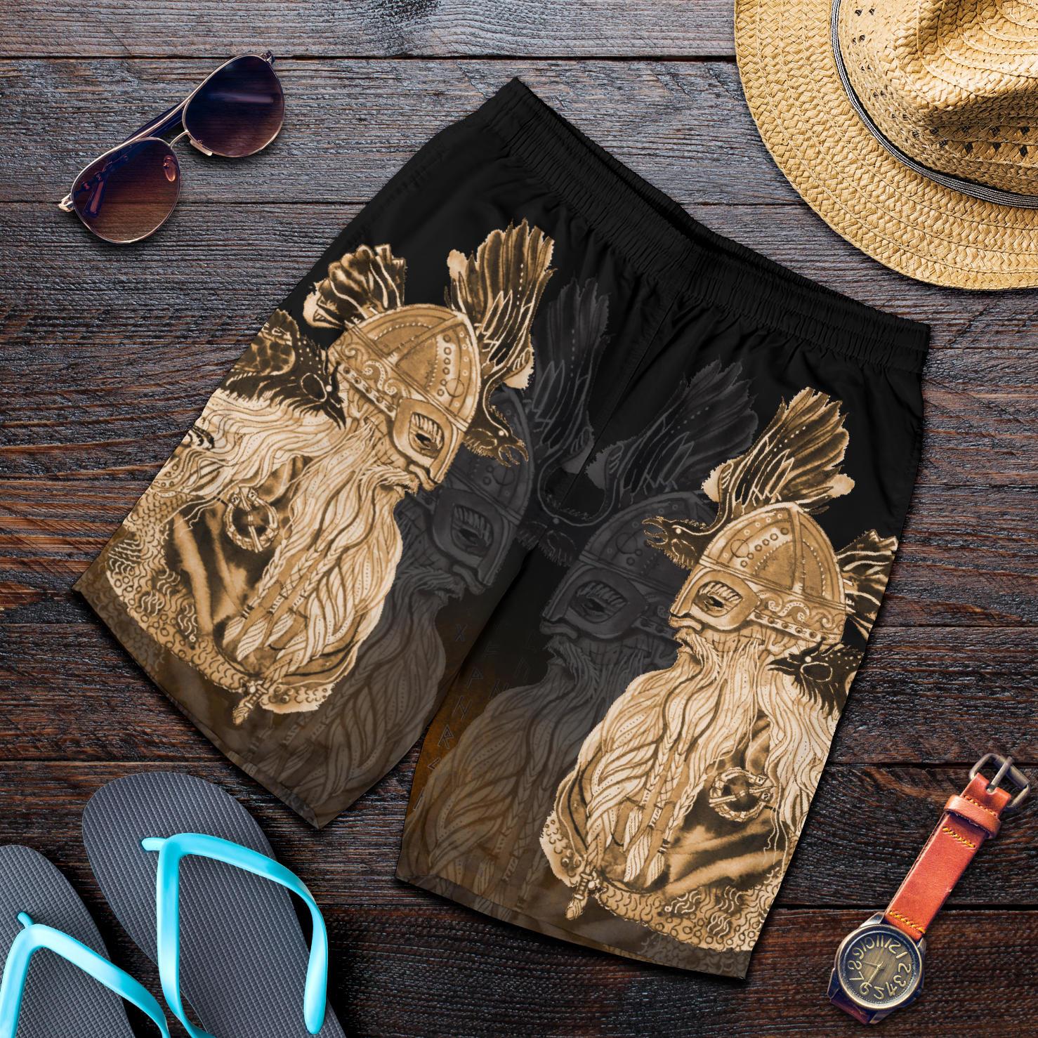 viking-all-over-print-mens-shorts-odin-raven-viking-gold