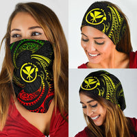 Black bandana with yellow floral tribal wave design