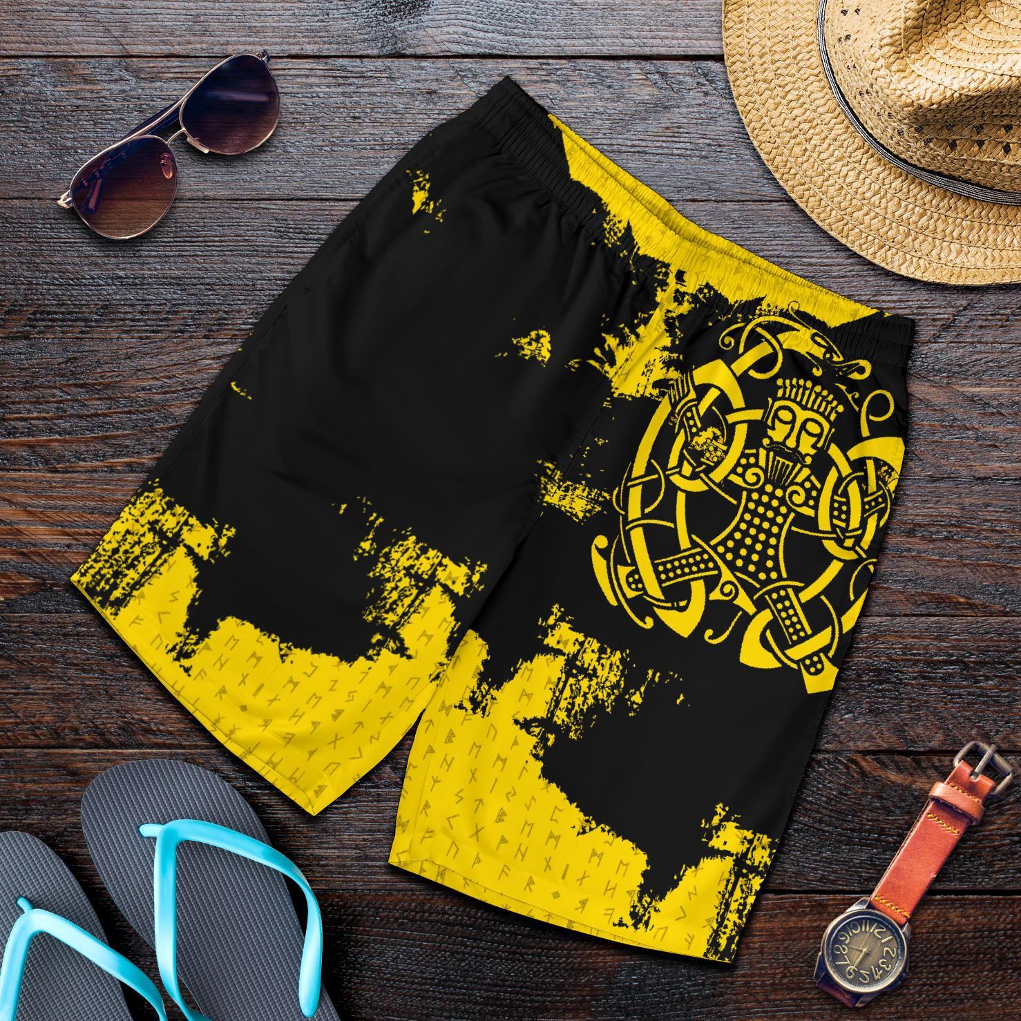 viking-mens-shorts-loki-bound-triskele-rune-gold