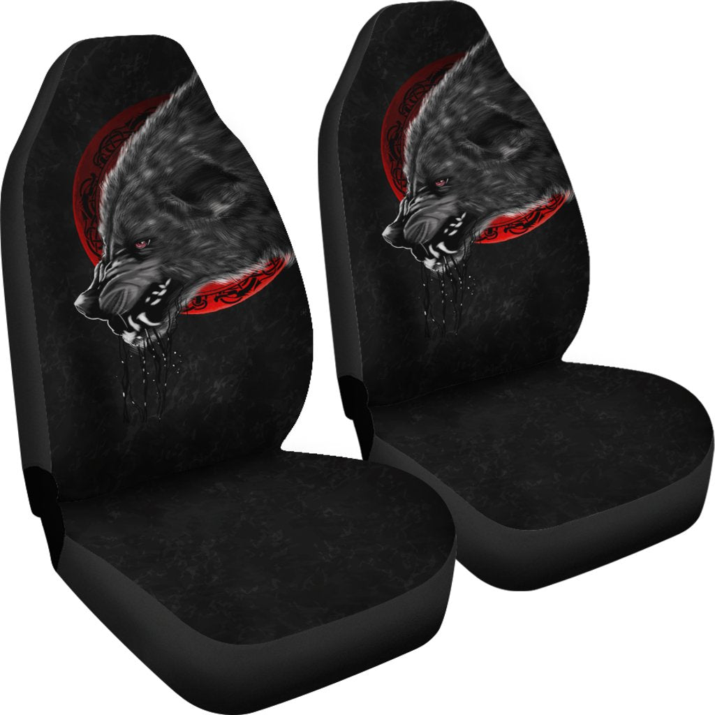 Viking Car Seat Covers Wolf and Blood Moon RLT12 - Wonder Print Shop