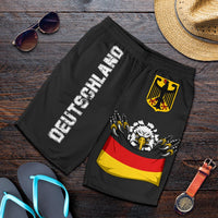 Schwarze Deutschland-Shorts mit Adlerprint und großem Schriftzug
