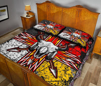 Bison arrow quilt bed set in multicolor with two matching pillows