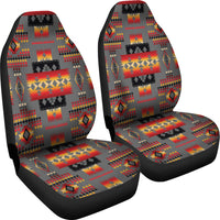 Multicolor Native American patterned LT10 car seat covers, two front-seat units with cushions