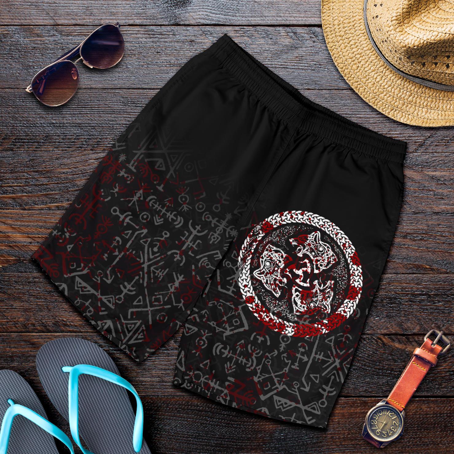 viking-all-over-print-mens-shorts-fierce-blood-wolf-symbol-of-a-viking-nordic