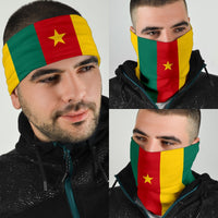 Cameroon Flag bandana set, green red yellow with gold star worn as face cover