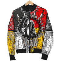 Chief Arrow bomber jacket on hanger, full-zip multicolor geometric arrow print