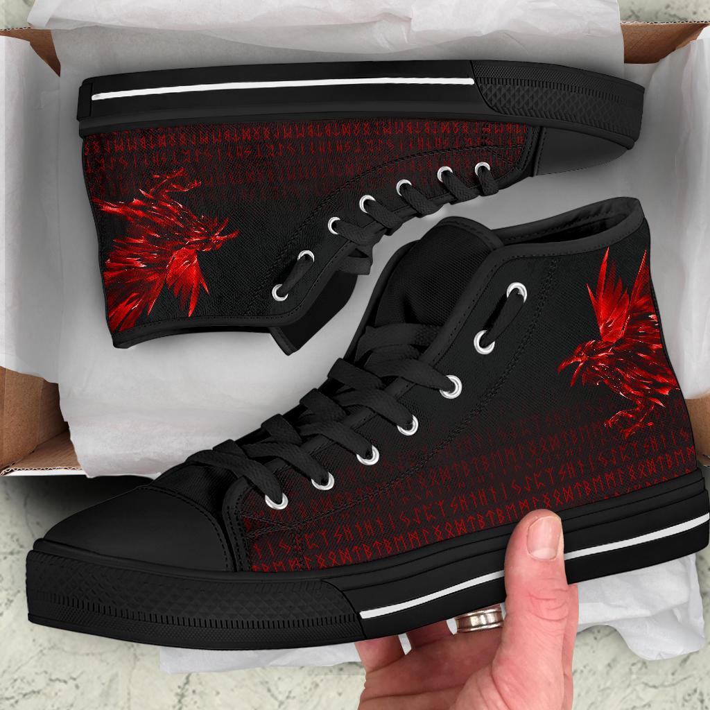 viking-high-top-shoes-the-raven-of-odin-rune-red