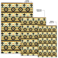 Geometric tribal area rug sizes shown: large 5x8, medium 4x6, small 3x5