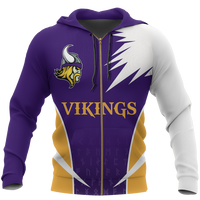 Purple zip-up hoodie with Viking logo and VIKINGS text on the front