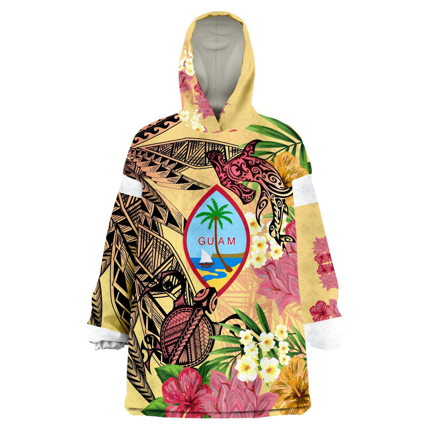 guam-flowers-tropical-with-sea-animals-wearable-blanket-hoodie