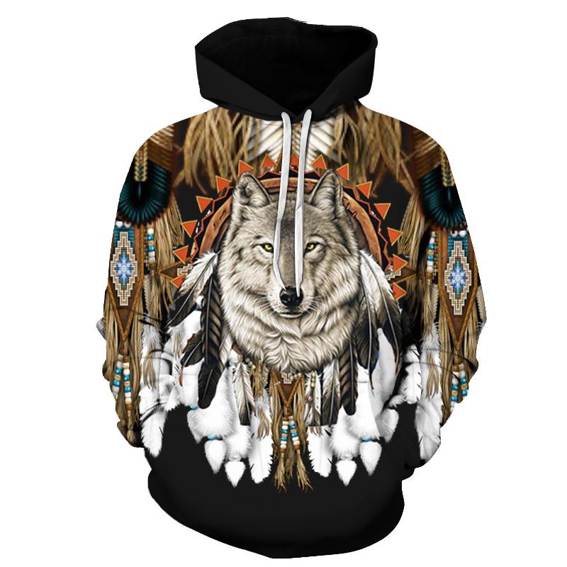 Wolf Dreamcatcher Native American Pride All Over Hoodie LT10 - Wonder Print Shop