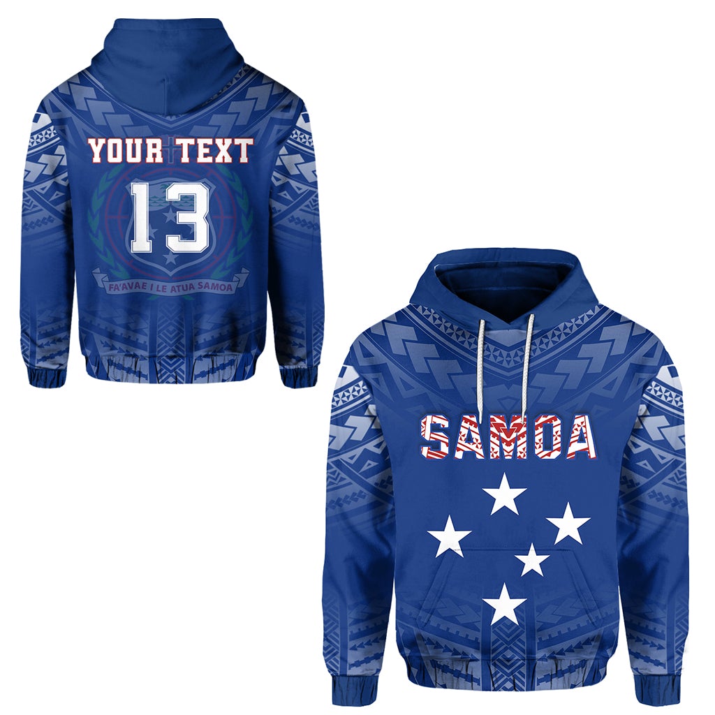 Custom Samoa Hoodie Simple Polynesian Custom Text and Number LT13 - Wonder Print Shop