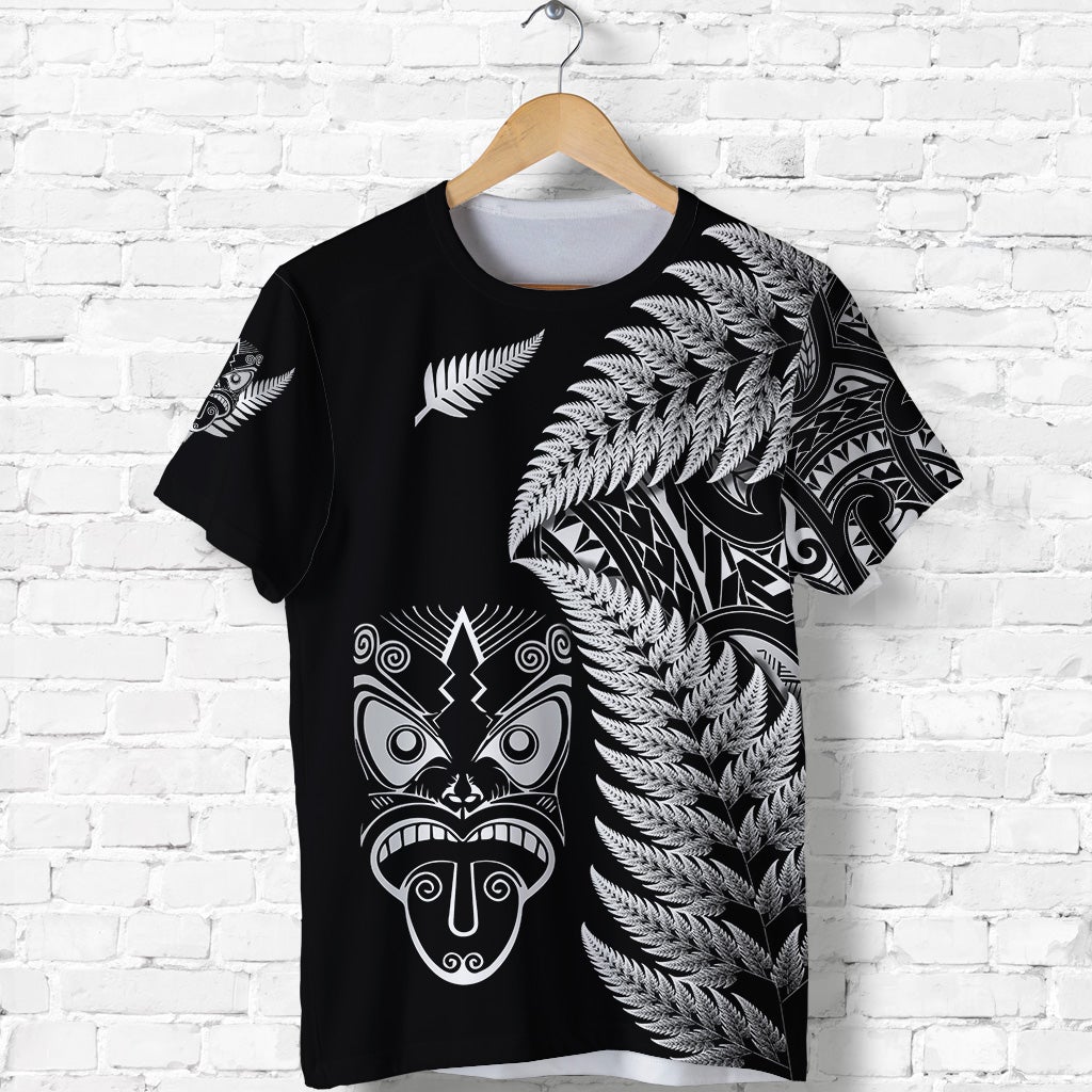 New Zealand Haka Rugby Maori T Shirt Silver Fern Vibes Black LT8 - Wonder Print Shop