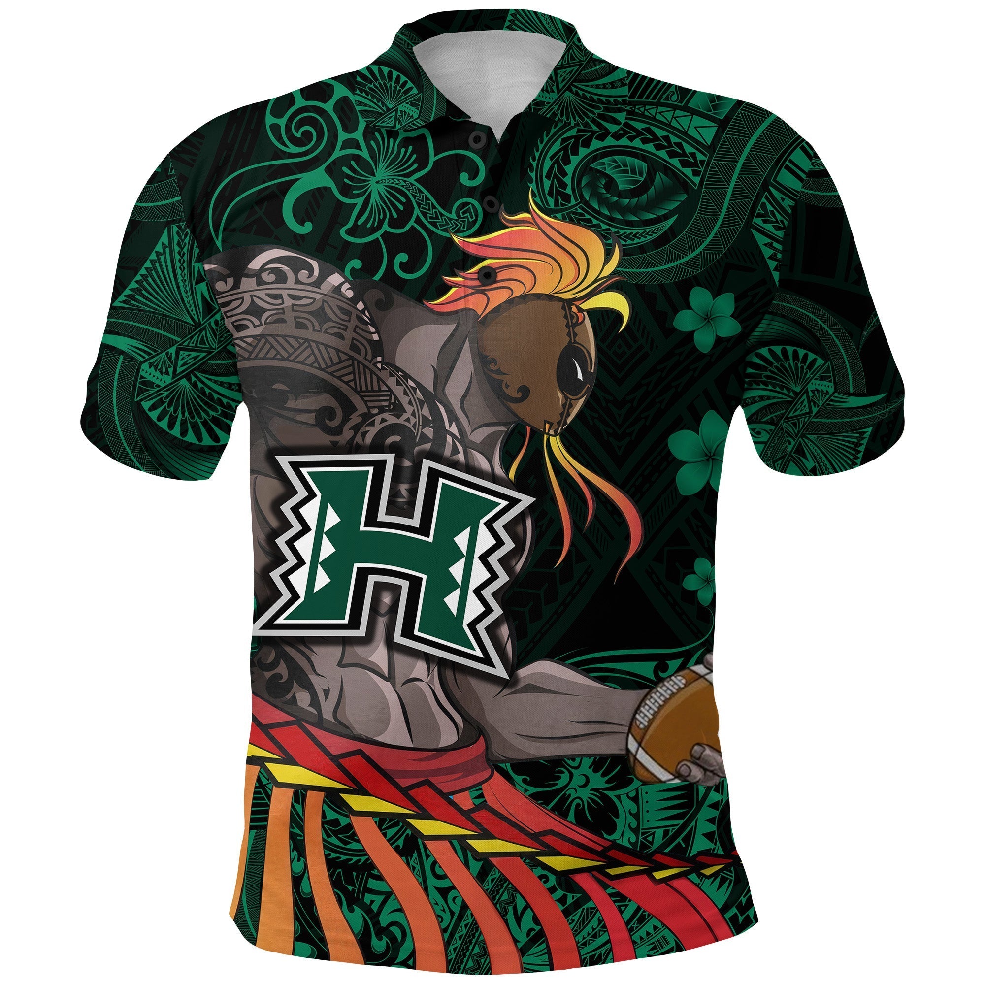 Custom Hawaii Warriors Polynesian Polo Shirt Unique Style Green LT8 - Wonder Print Shop