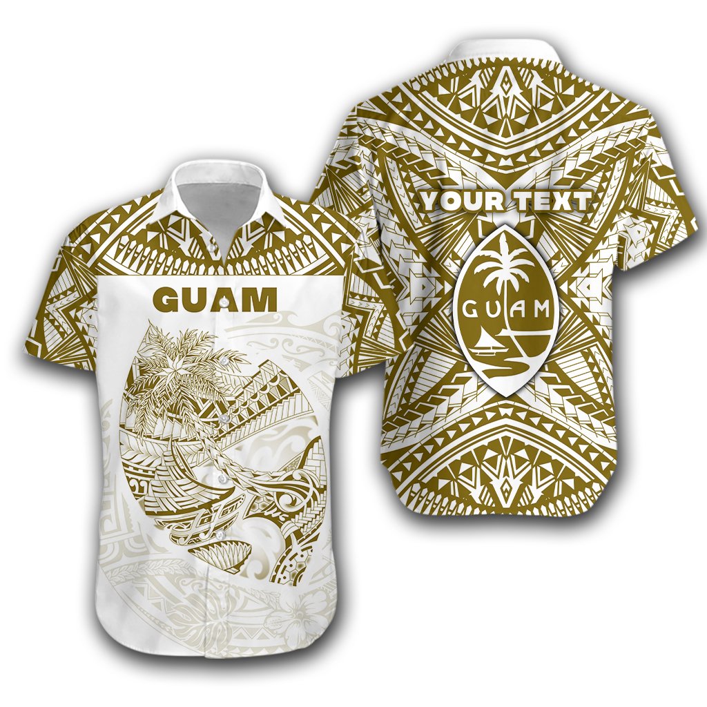 (Custom Personalised) Guam Rugby Hawaiian Shirt Polynesian Patterns - Gold Old LT16 - Wonder Print Shop