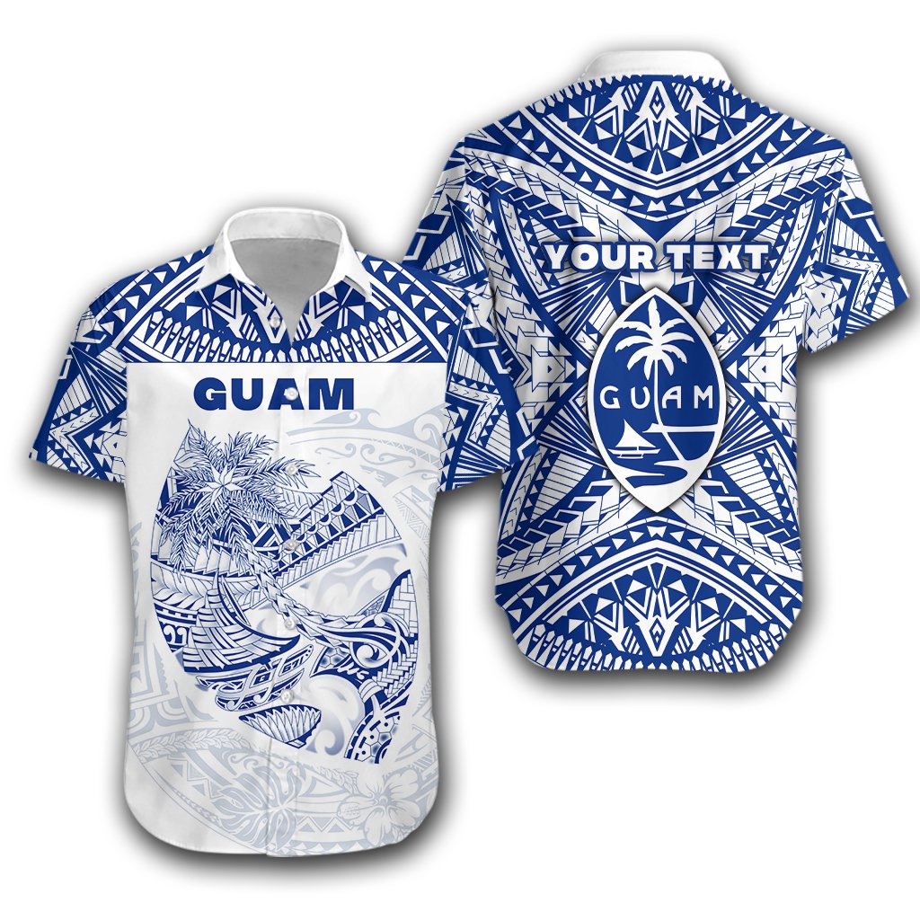 (Custom Personalised) Guam Rugby Hawaiian Shirt Polynesian Patterns - Blue LT16 - Wonder Print Shop