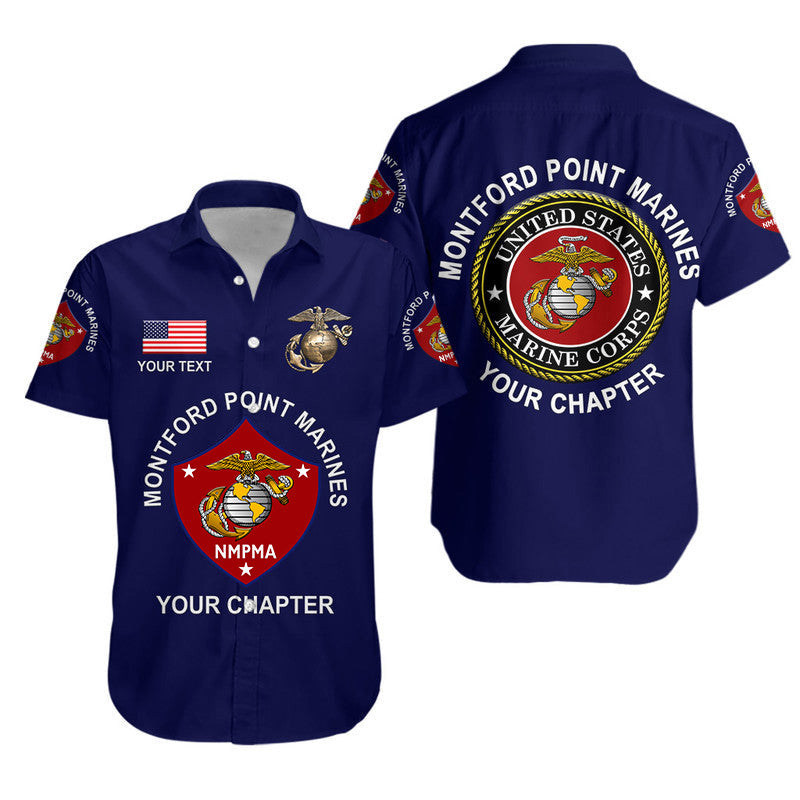 (Custom) Montford Point Marines Hawaiian Shirt African-American Marine Corps Original - Navy Blue LT8 - Wonder Print Shop