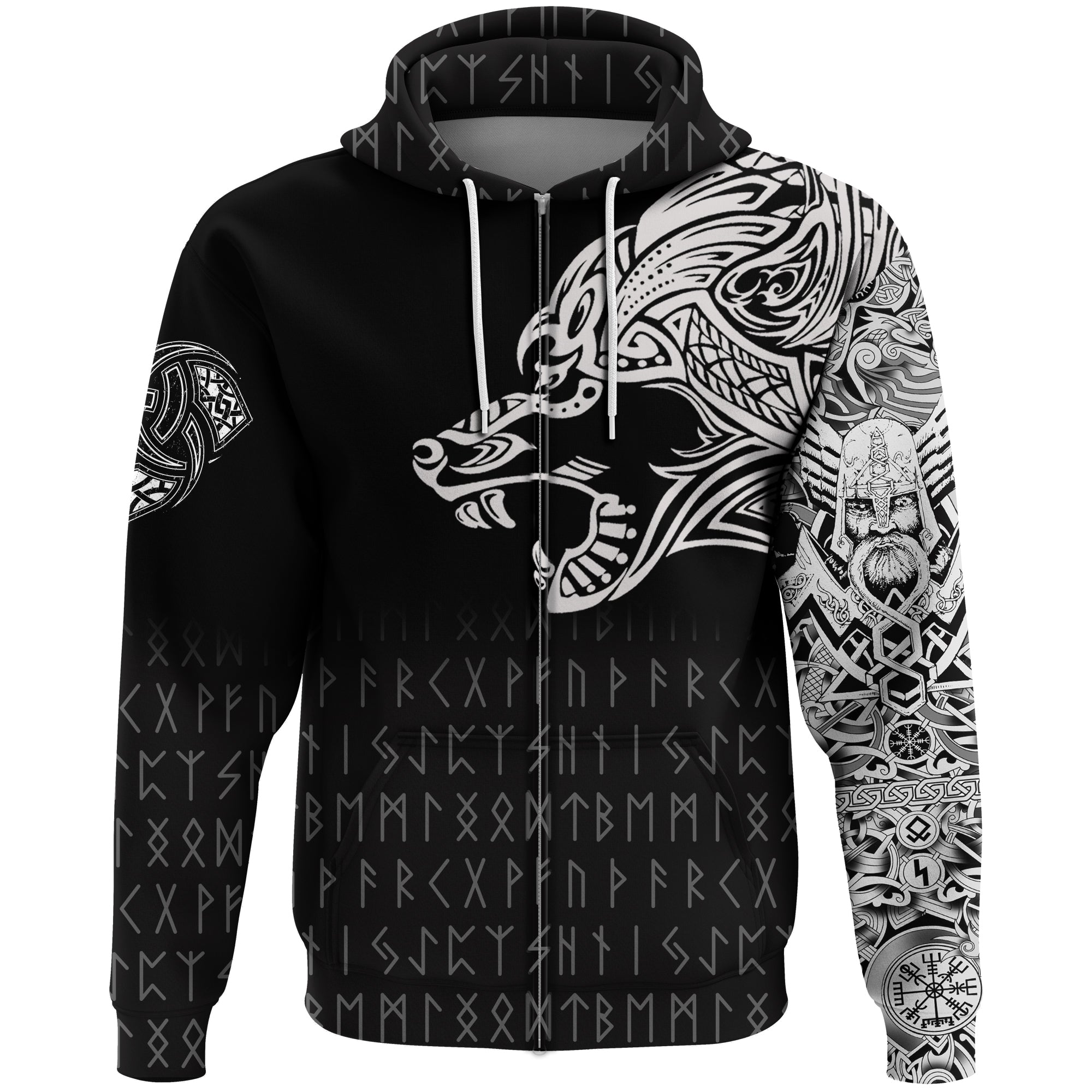 VikingFenrir Tatoo Zip Hoodie RLT12 - Wonder Print Shop