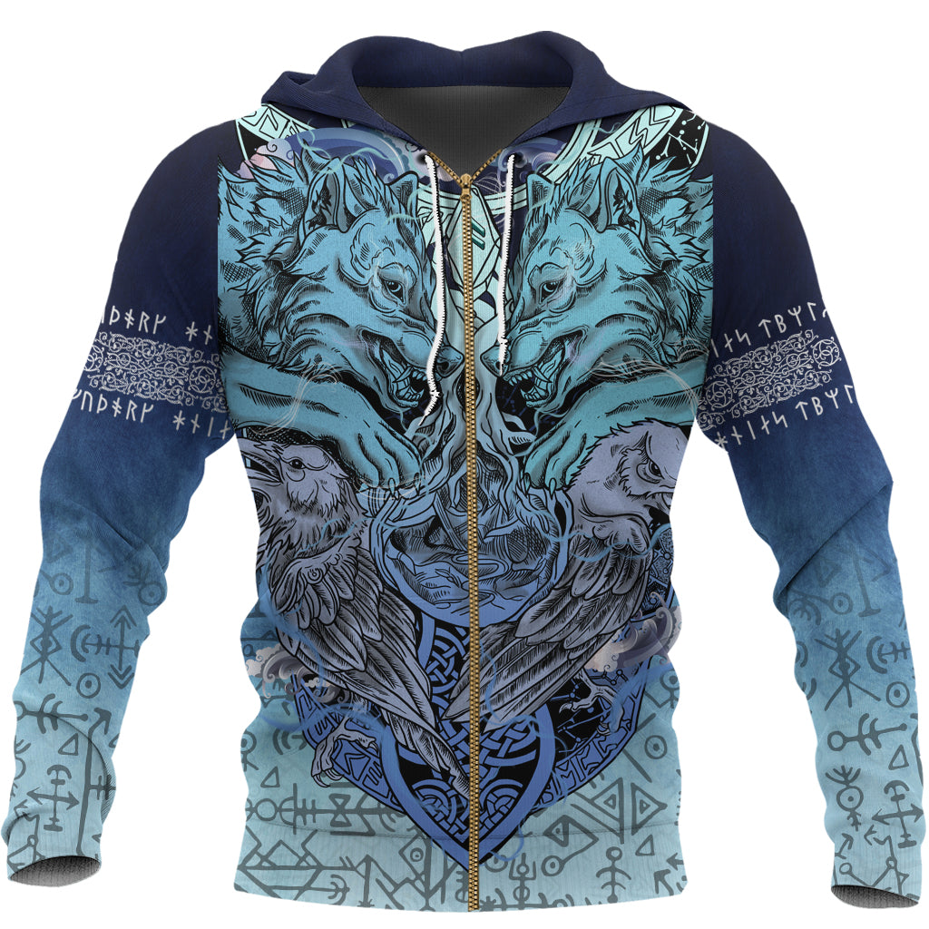 Viking Zip Hoodie - Ansuz Rune RLT12 - Wonder Print Shop