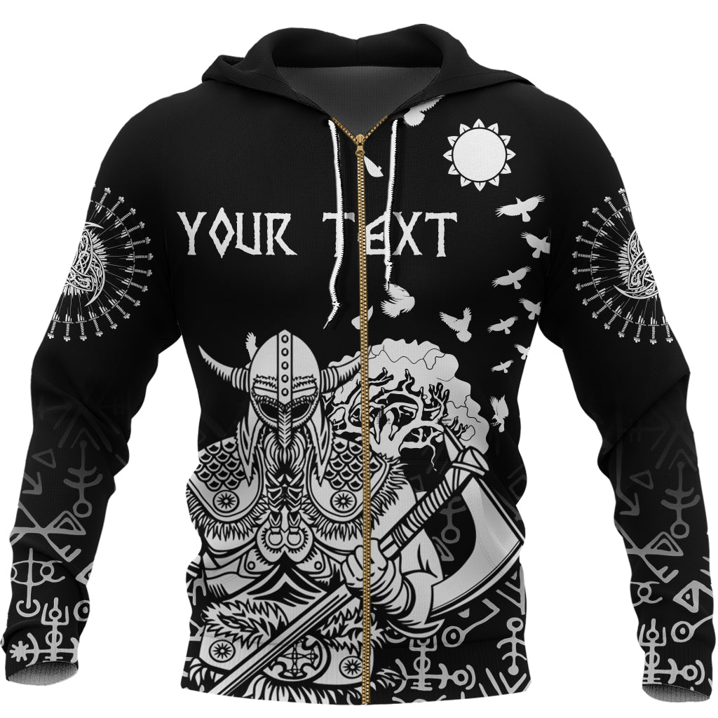 Custom Viking Warrior Zip Hoodie Celtic Tree A21 RLT12 - Wonder Print Shop