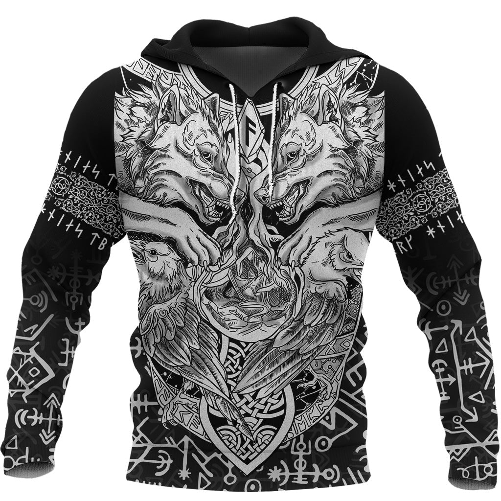 Viking Hoodie Wolf and Raven Special RLT12 - Wonder Print Shop