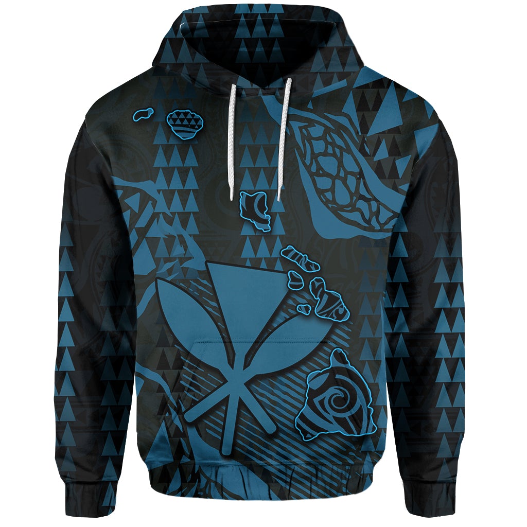 Custom Hawaii Kanaka Map Hoodie Blue Style LT6 - Wonder Print Shop