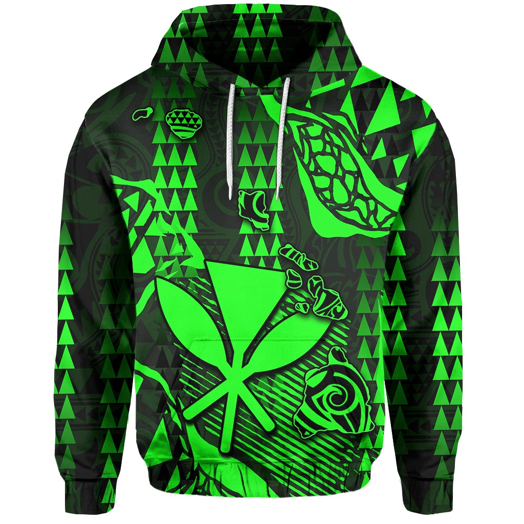 Custom Hawaii Kanaka Map Hoodie Green Style LT6 - Wonder Print Shop