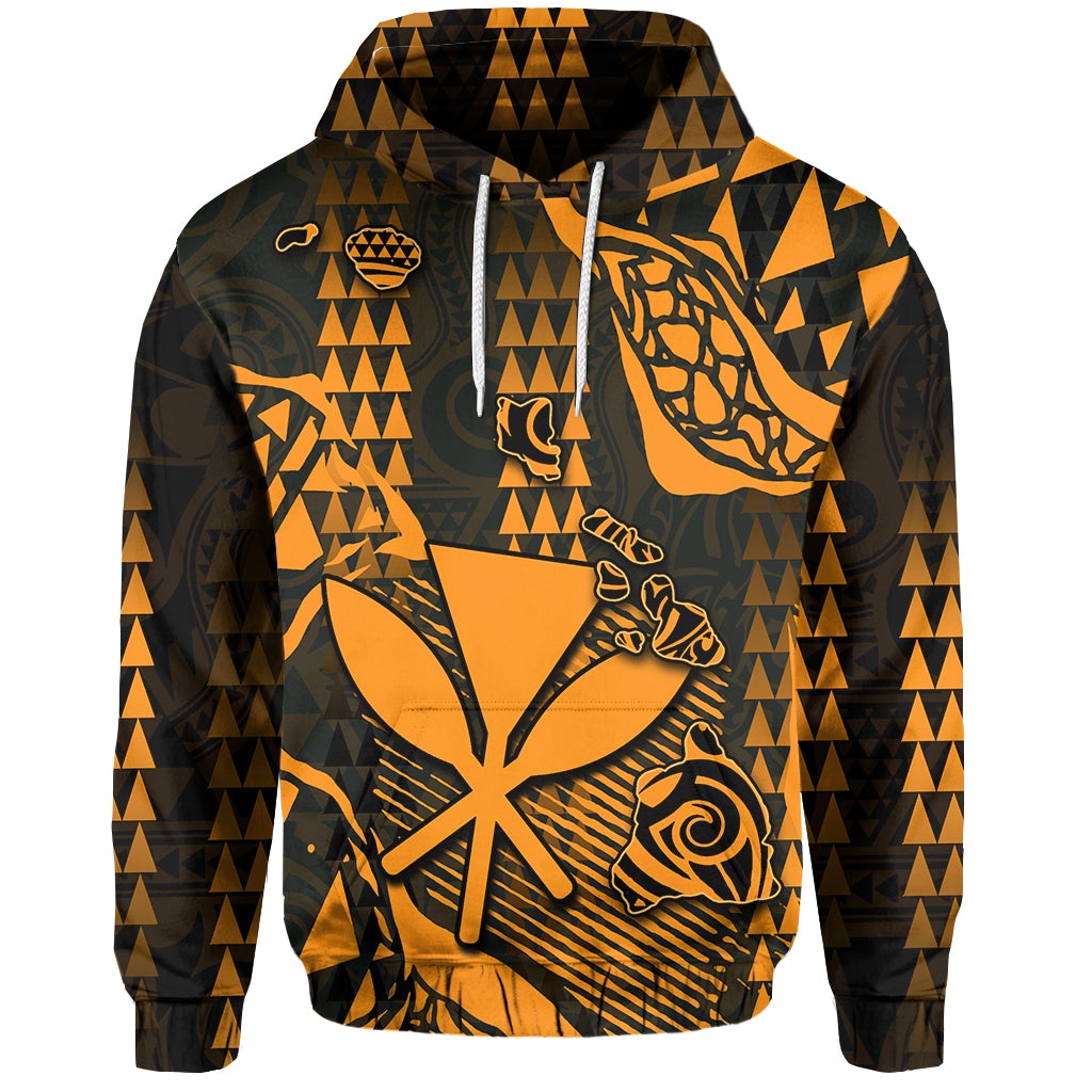 Custom Hawaii Kanaka Map Hoodie Orange Style LT6 - Wonder Print Shop