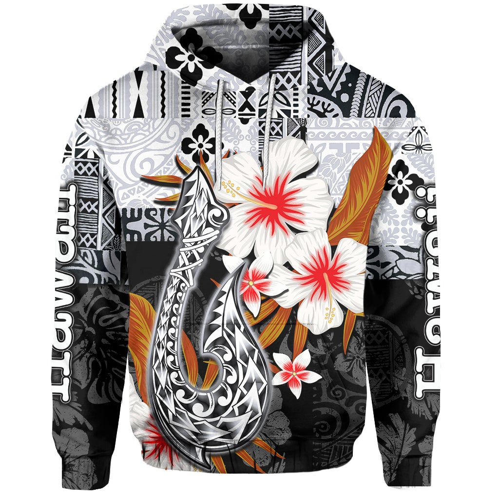 Custom Hawaii Fish Hook Hoodie Black Style LT6 - Wonder Print Shop