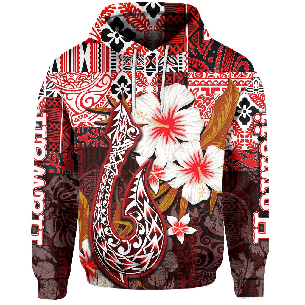 Custom Hawaii Fish Hook Hoodie Red Style LT6 - Wonder Print Shop