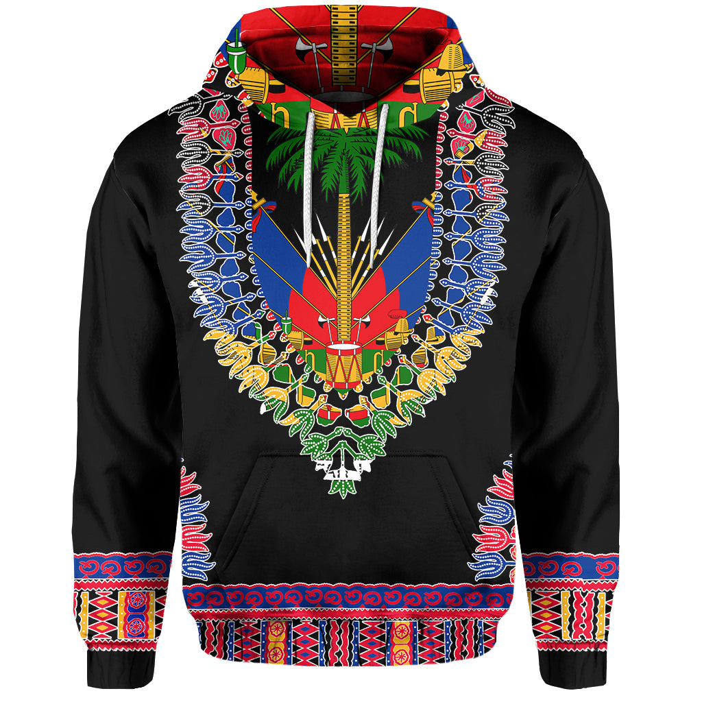 custom-personalised-haiti-hoodie-dashiki-mix-coat-of-arms-black-style