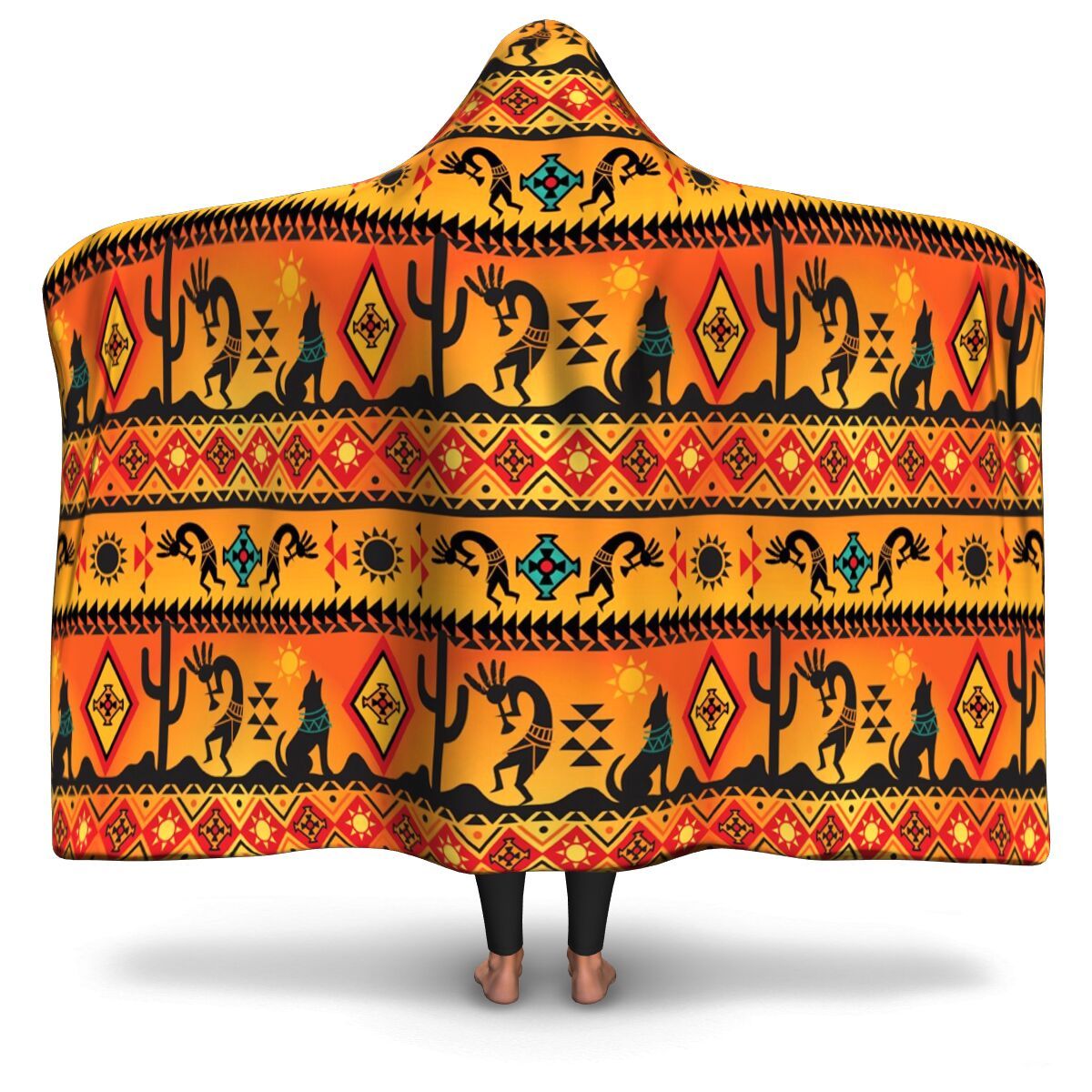 kokopelli-myth-yellow-native-american-hoodie-blanket