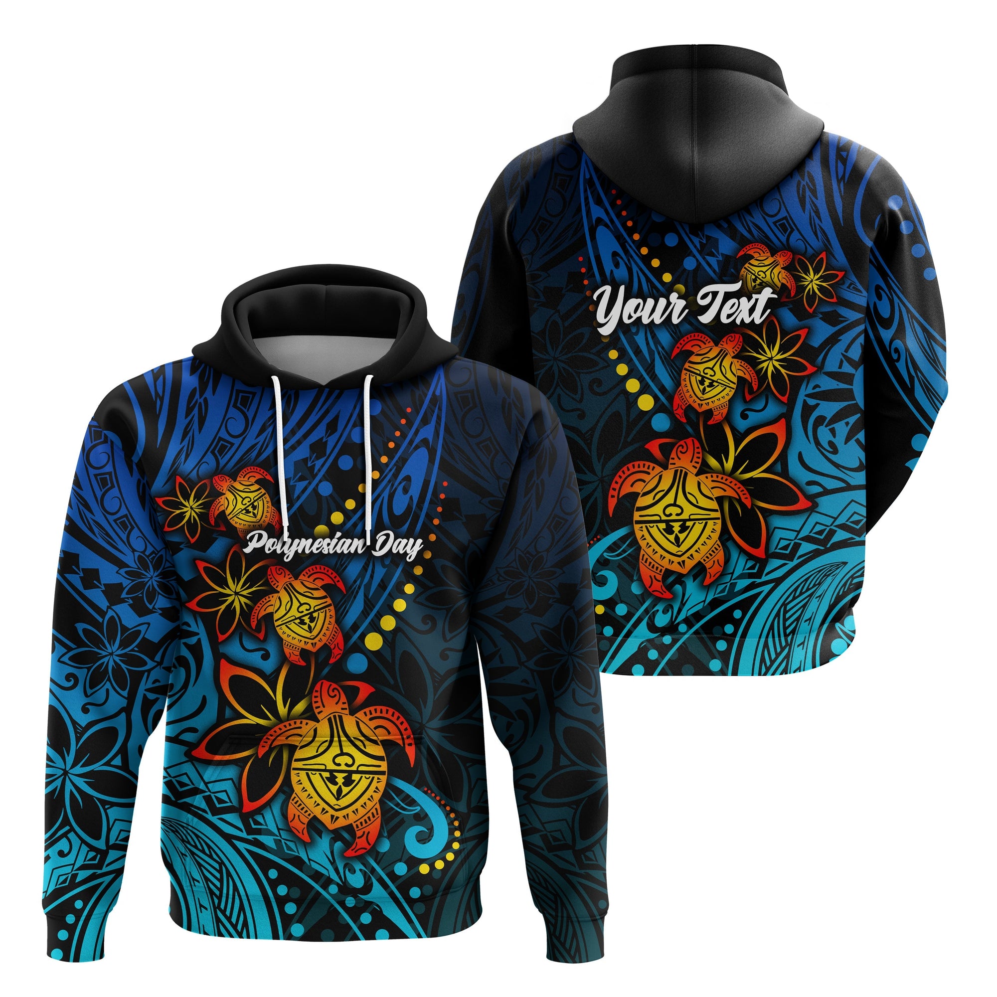 Custom Polynesian Day Hoodie Turtle Style LT16 - Wonder Print Shop