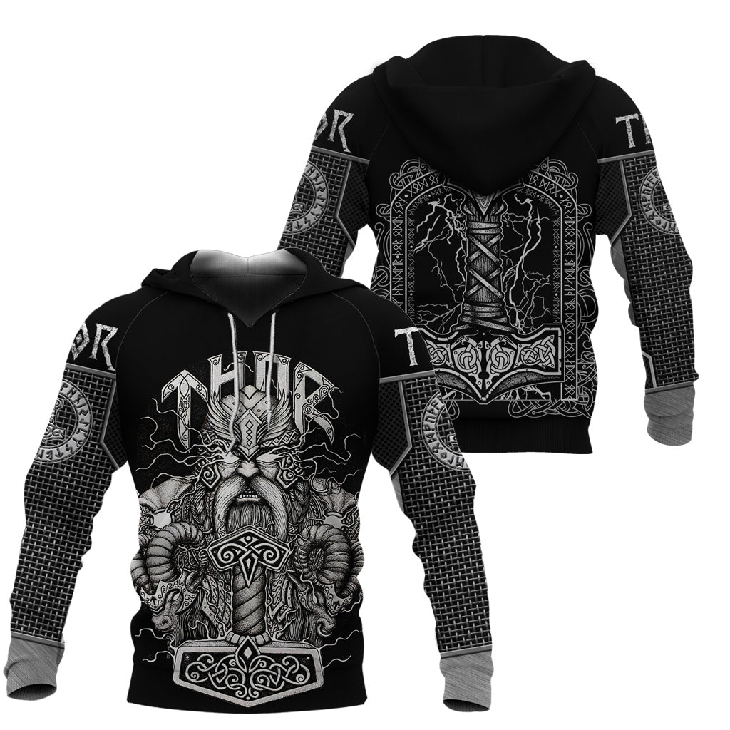 Viking Hoodie Thor and Hammer RLT12 - Wonder Print Shop