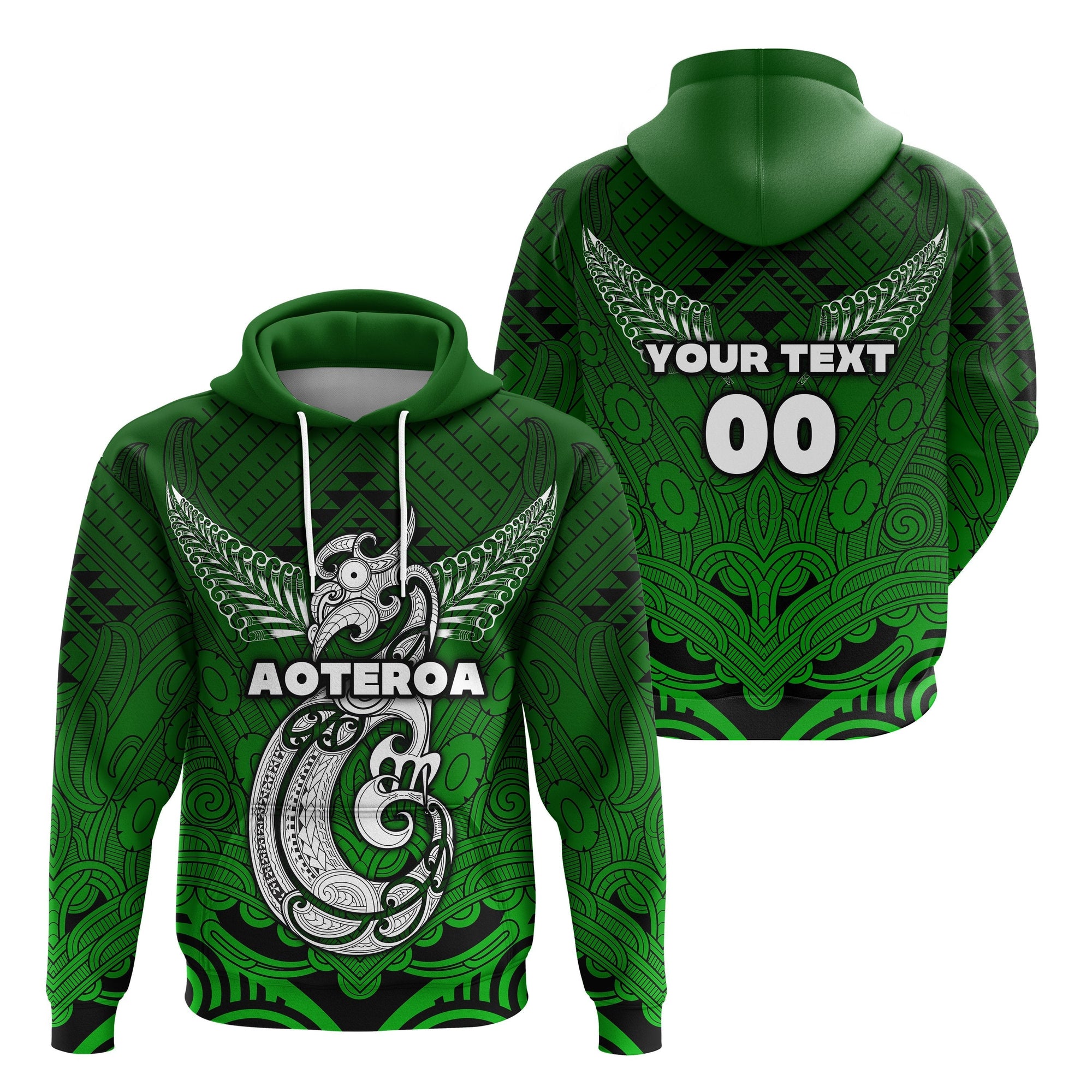 Custom Maori Aotearoa Manania Hoodie Simple Sport Style Green LT16 - Wonder Print Shop