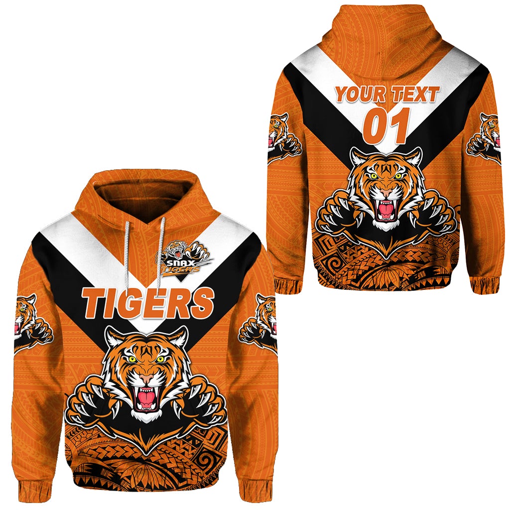 Custom Papua New Guinea Lae Snax Tigers Hoodie Rugby Simple Style Orange, Custom Text And Number LT8 - Wonder Print Shop