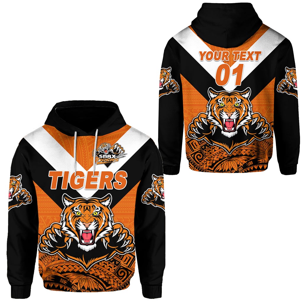 Custom Papua New Guinea Lae Snax Tigers Hoodie Rugby Simple Style Black, Custom Text And Number LT8 - Wonder Print Shop