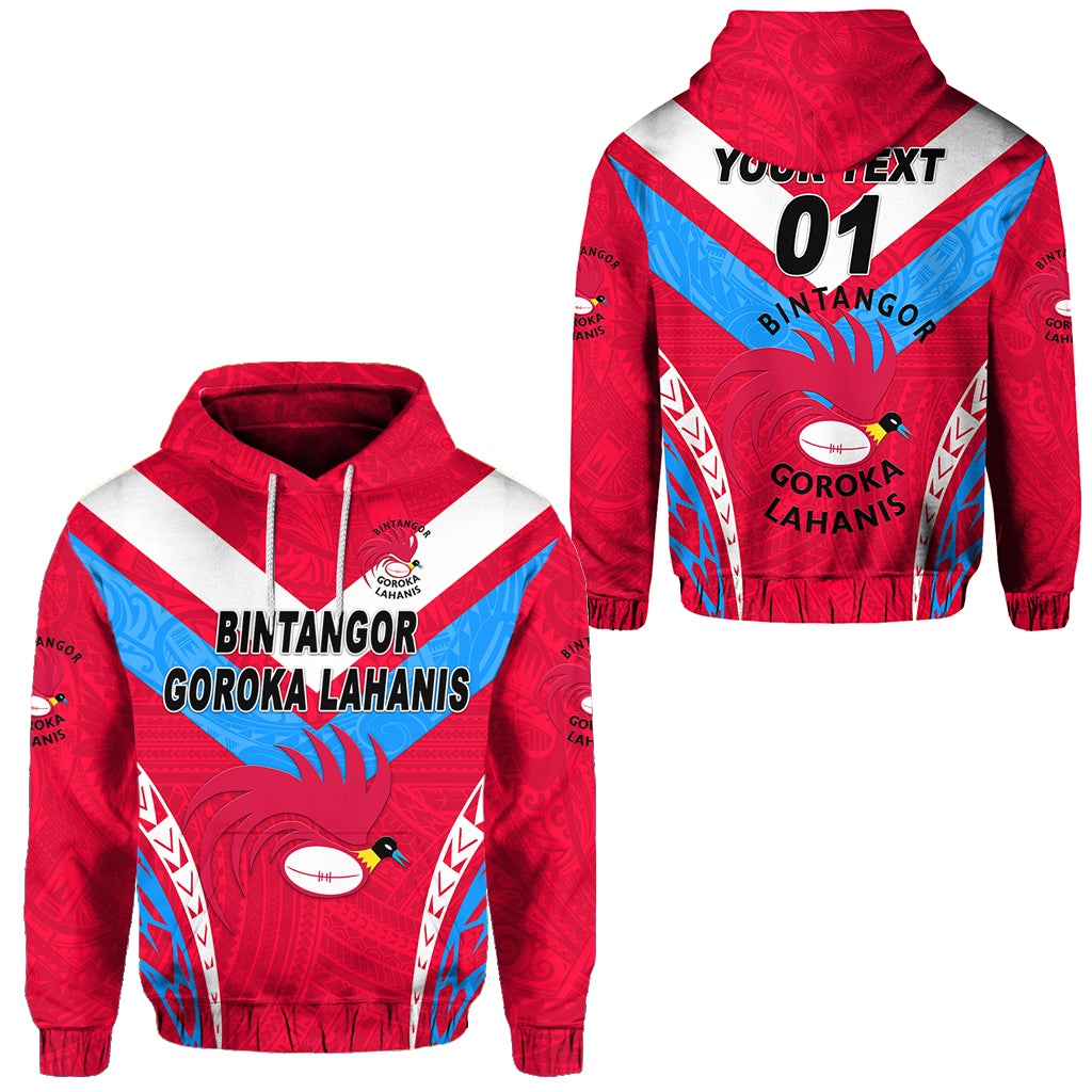 Custom Papua New Guinea Bintangor Goroka Lahanis Hoodie Rugby Original Style Red, Custom Text And Number LT8 - Wonder Print Shop