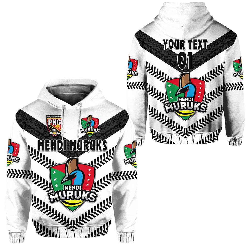 Custom Papua New Guinea PRK Mendi Muruks Hoodie Rugby Original Style White, Custom Text And Number LT8 - Wonder Print Shop