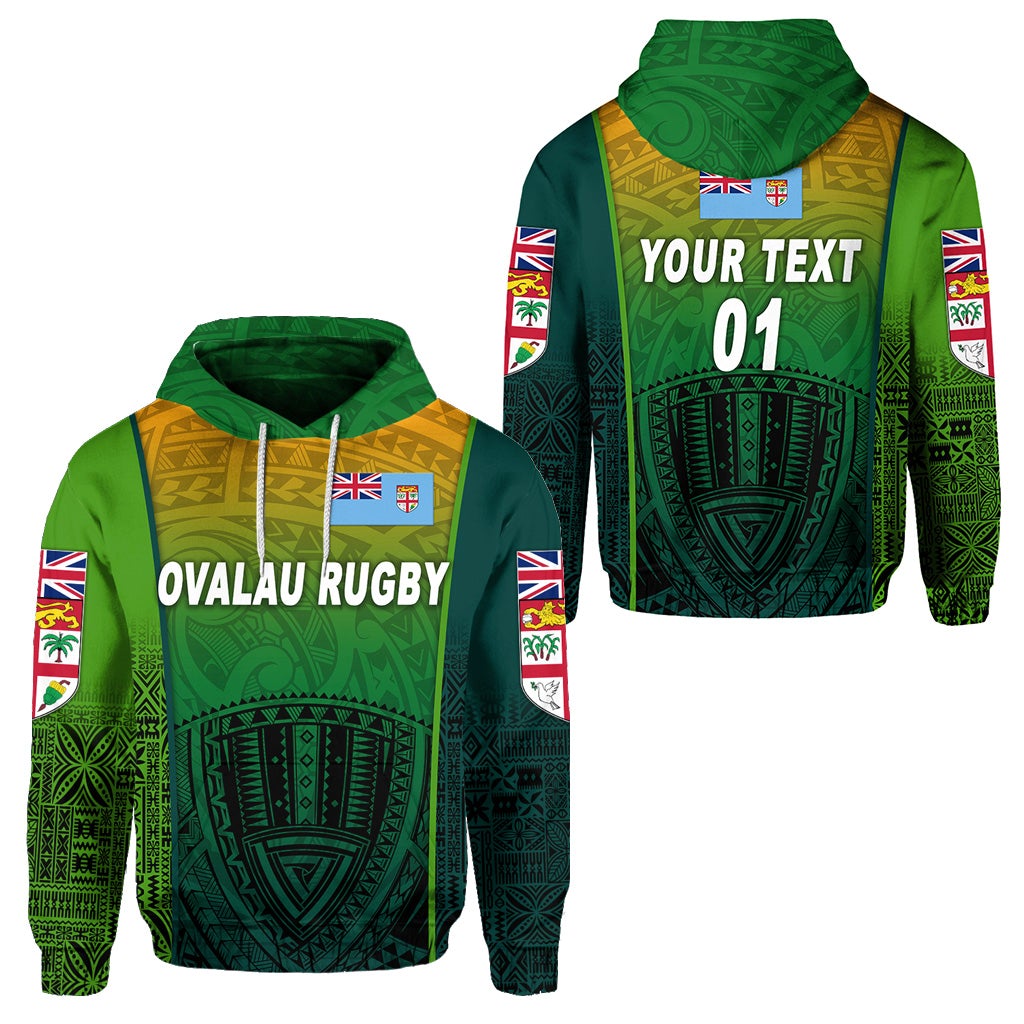 Custom Fiji Ovalau Rugby Hoodie Light Green Style, Custom Text And Number LT8 - Wonder Print Shop