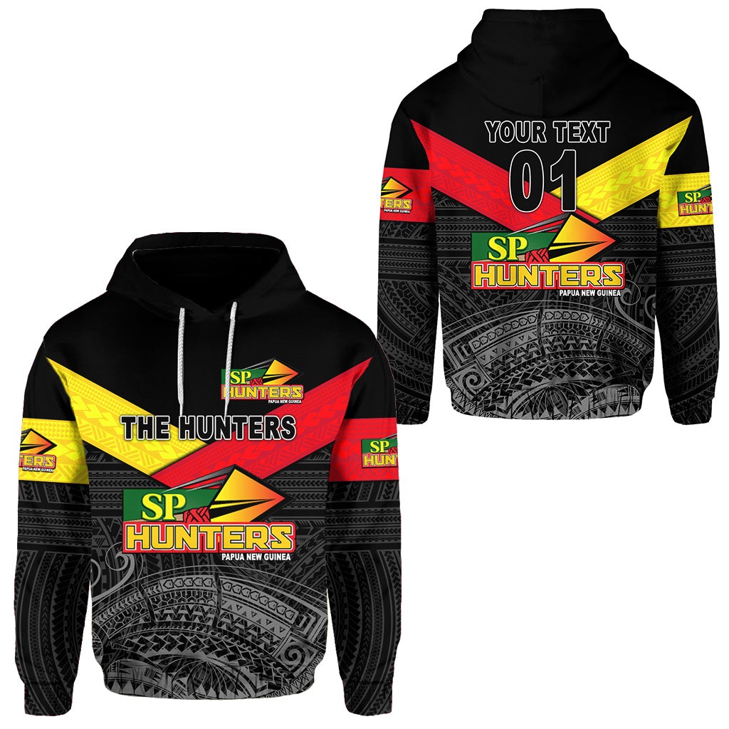 Custom Papua New Guinea SP Hunters Hoodie Rugby Original Style Black, Custom Text And Number LT8 - Wonder Print Shop