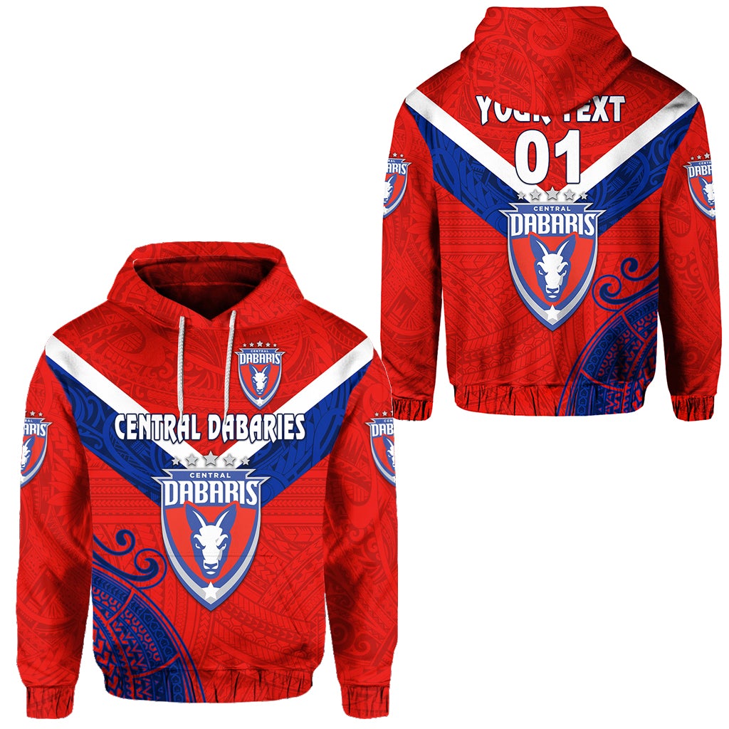 Custom Papua New Guinea Central Dabaries Hoodie Rugby Red, Custom Text And Number LT8 - Wonder Print Shop