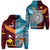 Custom Papua New Guinea Polynesian And Fiji Tapa Hoodie Together Bright Color, Custom Text And Number LT8 - Wonder Print Shop