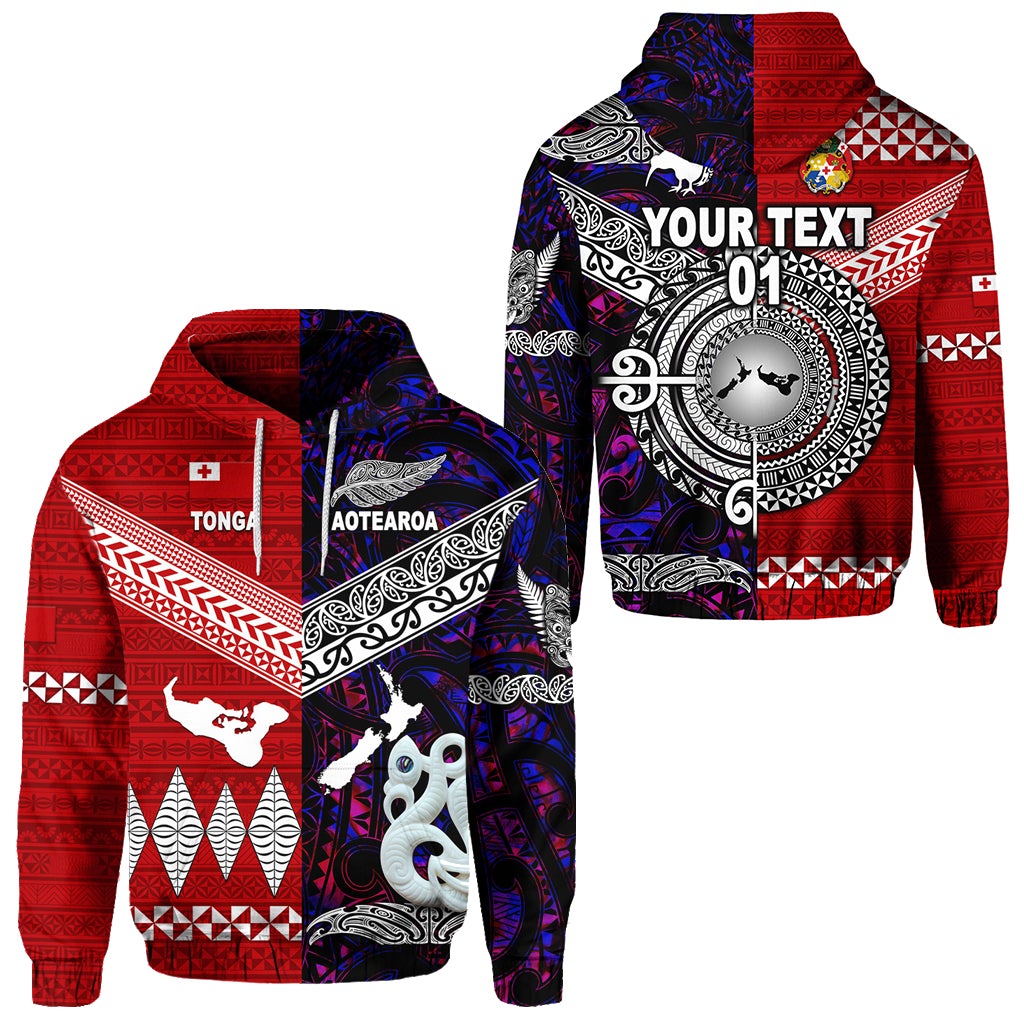 Custom New Zealand Tonga Hoodie Together Purple, Custom Text And Number LT8 - Wonder Print Shop