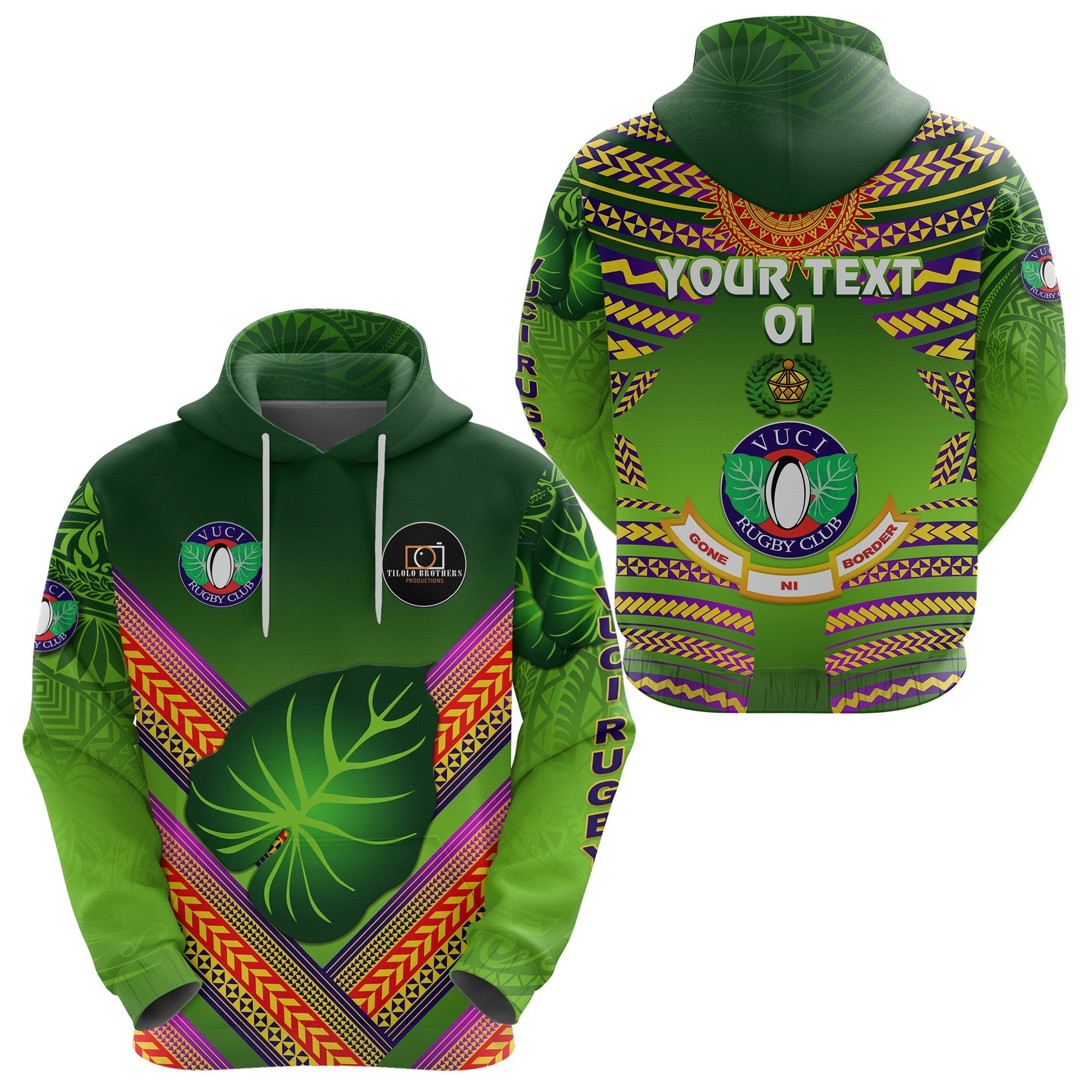 Custom Fiji Vuci Rugby Club Hoodie Creative Style Green, Custom Text And Number LT8 - Wonder Print Shop