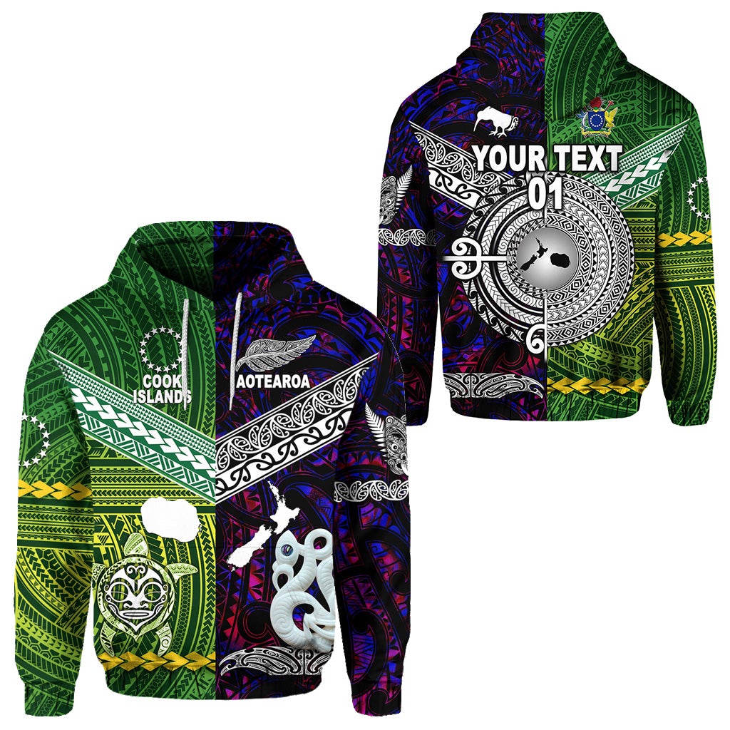 Custom New Zealand Cook Islands Hoodie Together Purple, Custom Text And Number LT8 - Wonder Print Shop