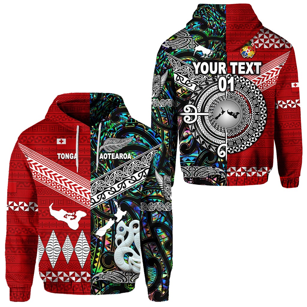 Custom New Zealand Tonga Hoodie Together Paua Shell, Custom Text And Number LT8 - Wonder Print Shop